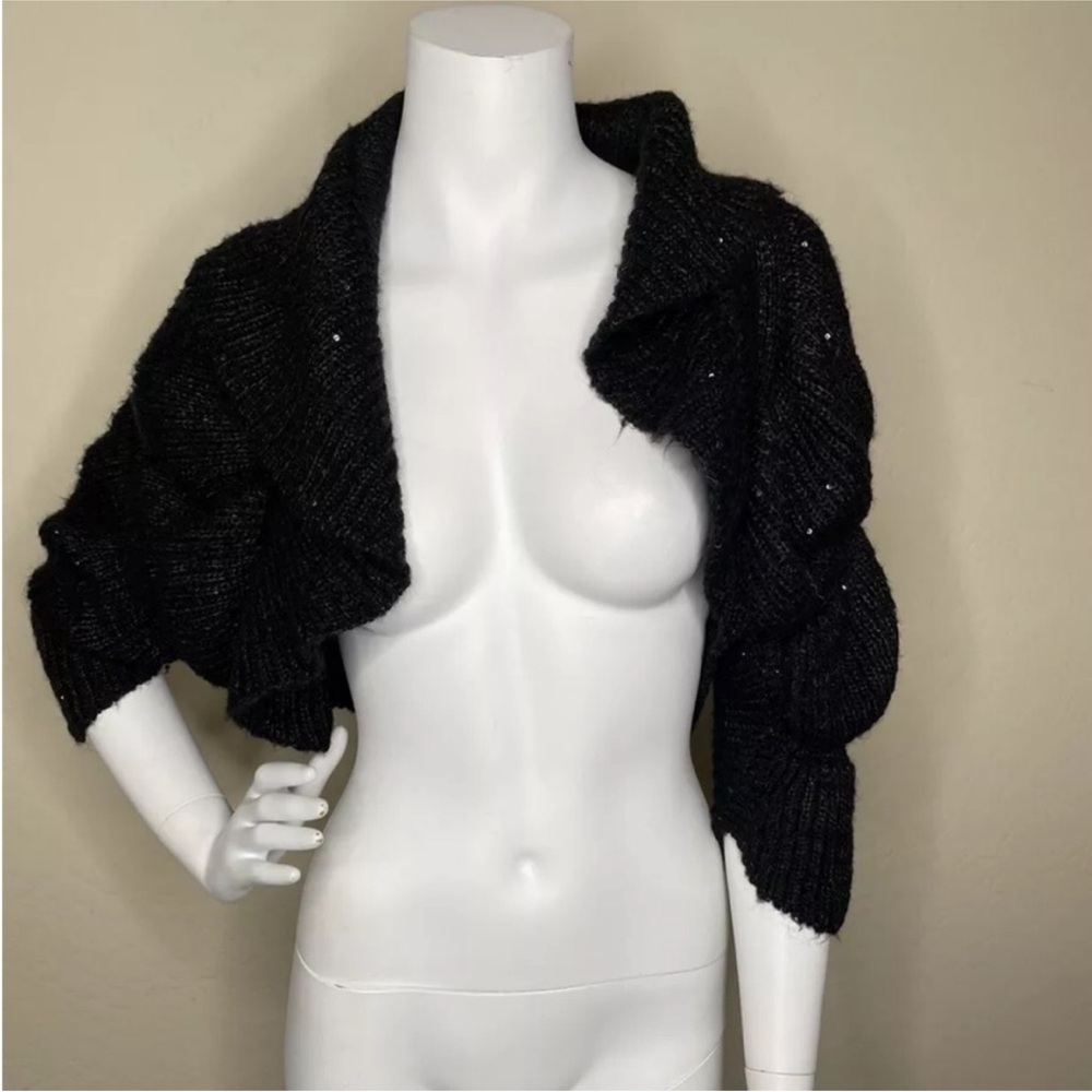 HARRISON MORGAN FOR SAKS BLACK BOLERO SHAWL ONE SIZE NWOT